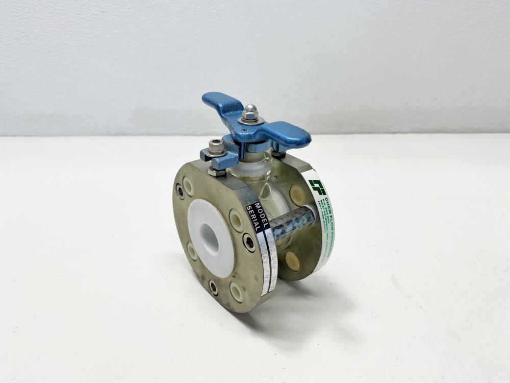 Chem Flow Chemical Glass Ball Valve, Teflon Lined CF2490-74-A